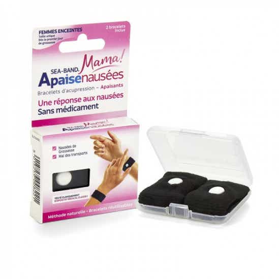 SEABAND MAMA ANTI-NAUSEA BRACELETS BLACK PREGNANT WOMEN 2 BRACELETS