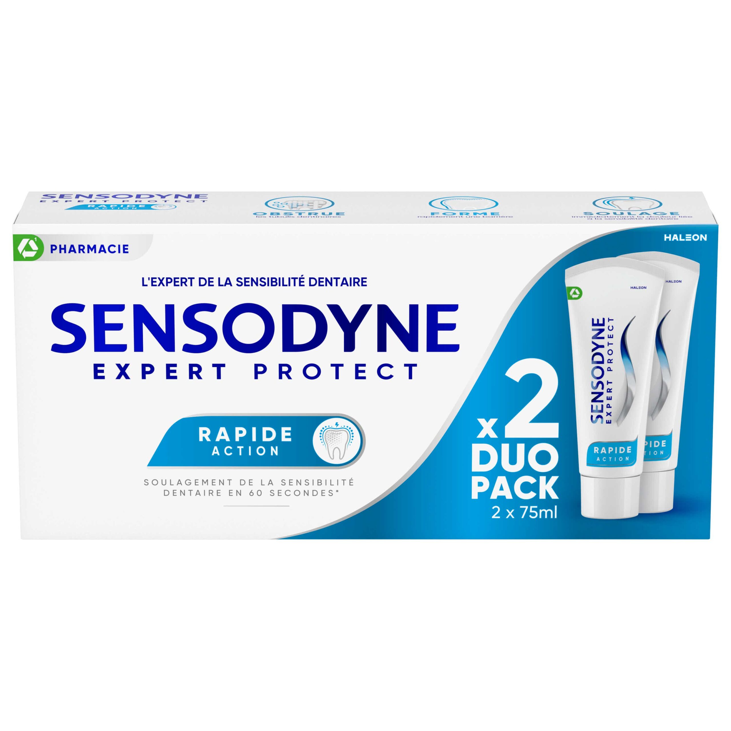 SENSODYNE FAST ACTION TOOTHPASTE 2 TUBES OF 75 ML