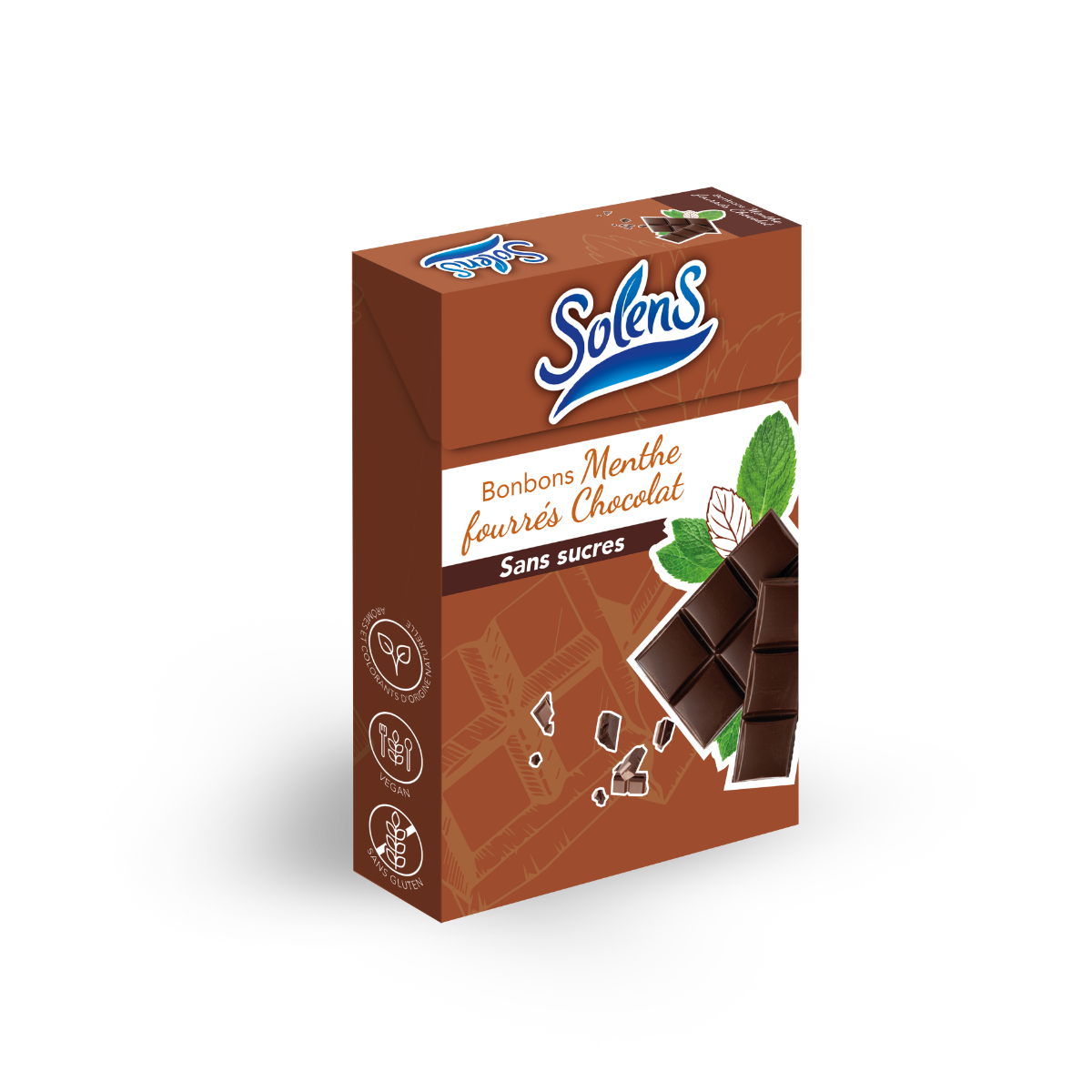 SOLENS MINT CANDY WITH CHOCOLATE FILLINGS 50G