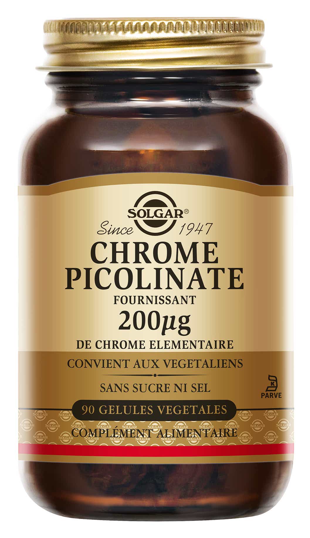 SOLGAR CHROME PICOLINATE 200 G 90 VEGETABLE CAPSULES