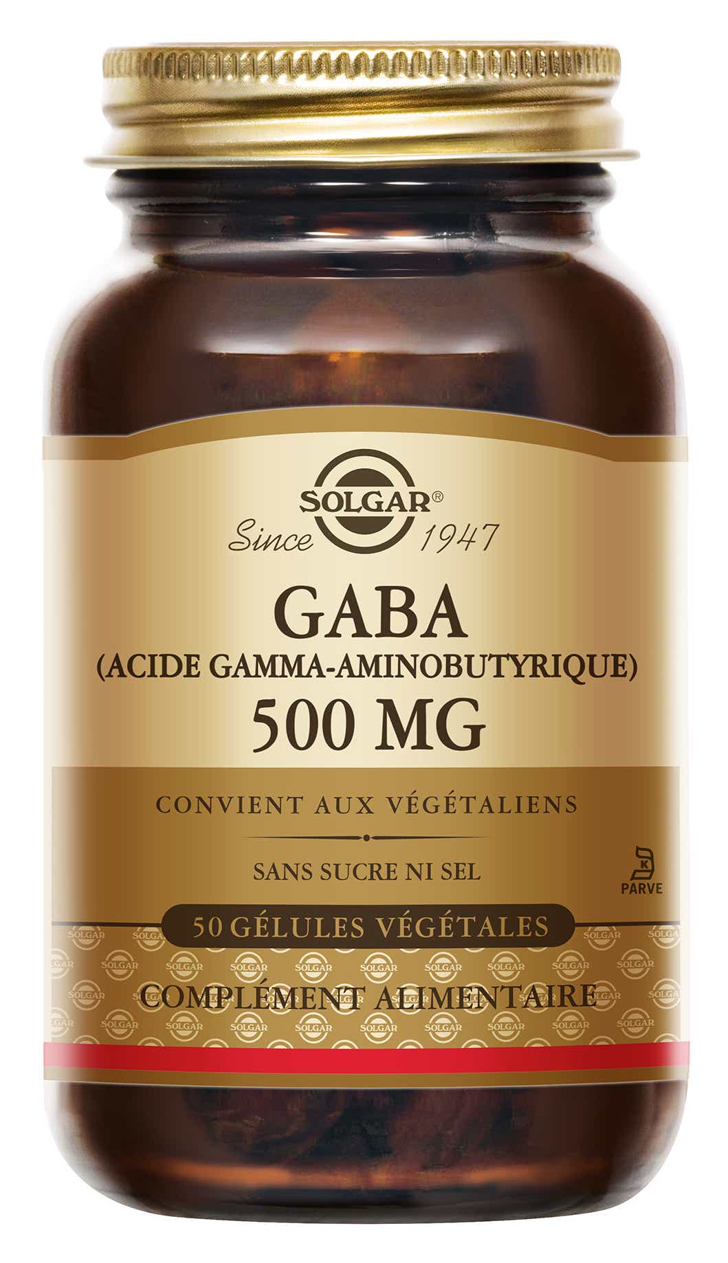 SOLGAR GABA 500 MG 50 VEGETABLE CAPSULES