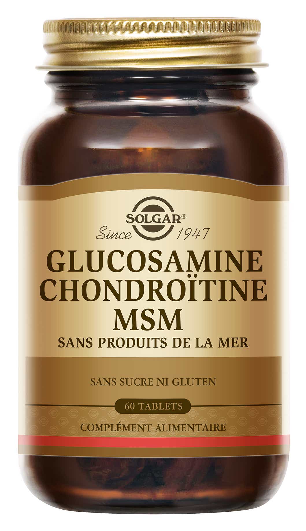 SOLGAR GLUCOSAMINE CHONDROITIN MSM 60 TABLETS