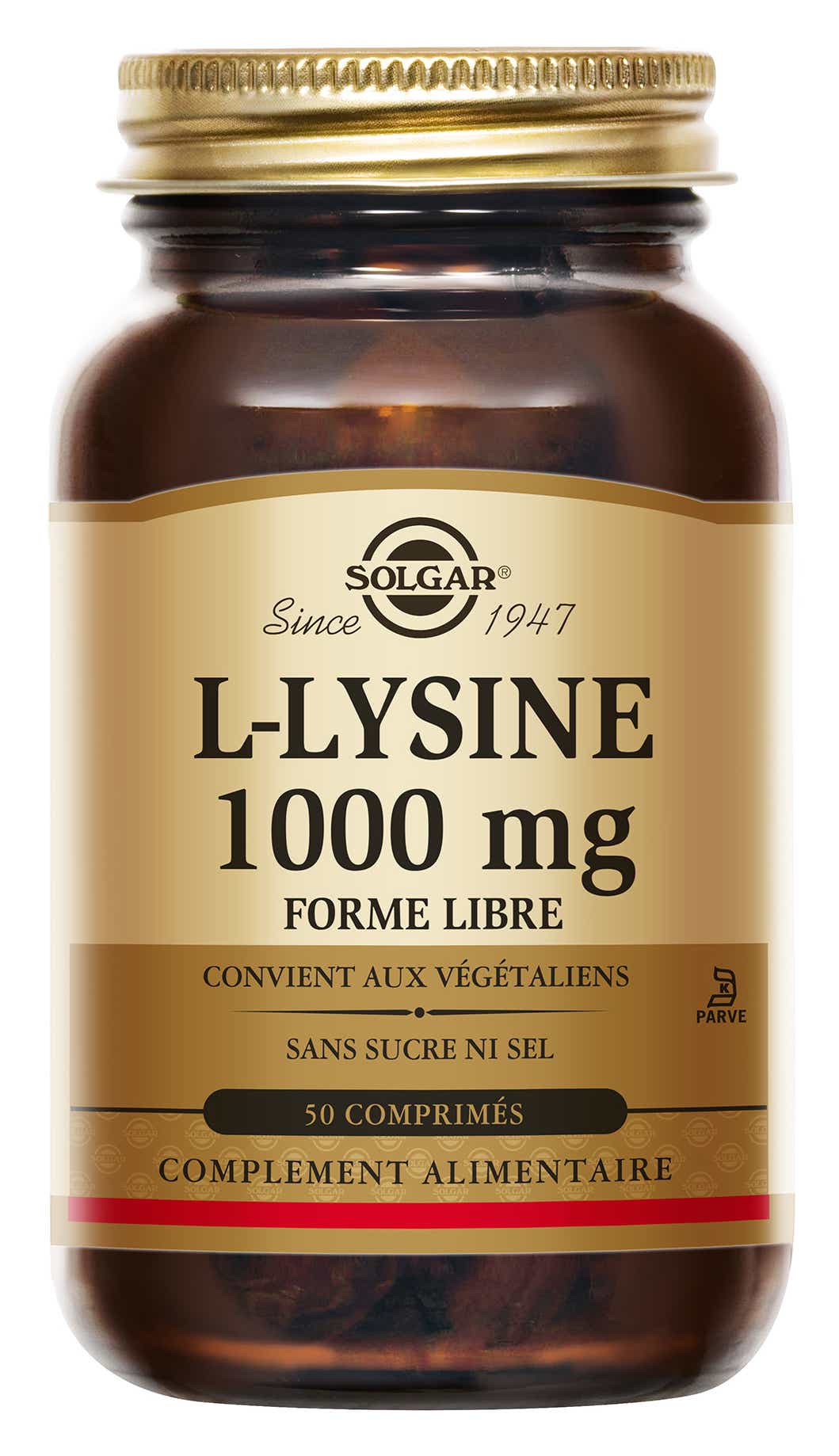SOLGAR L LYSINE 1000MG 50 CAPSULES