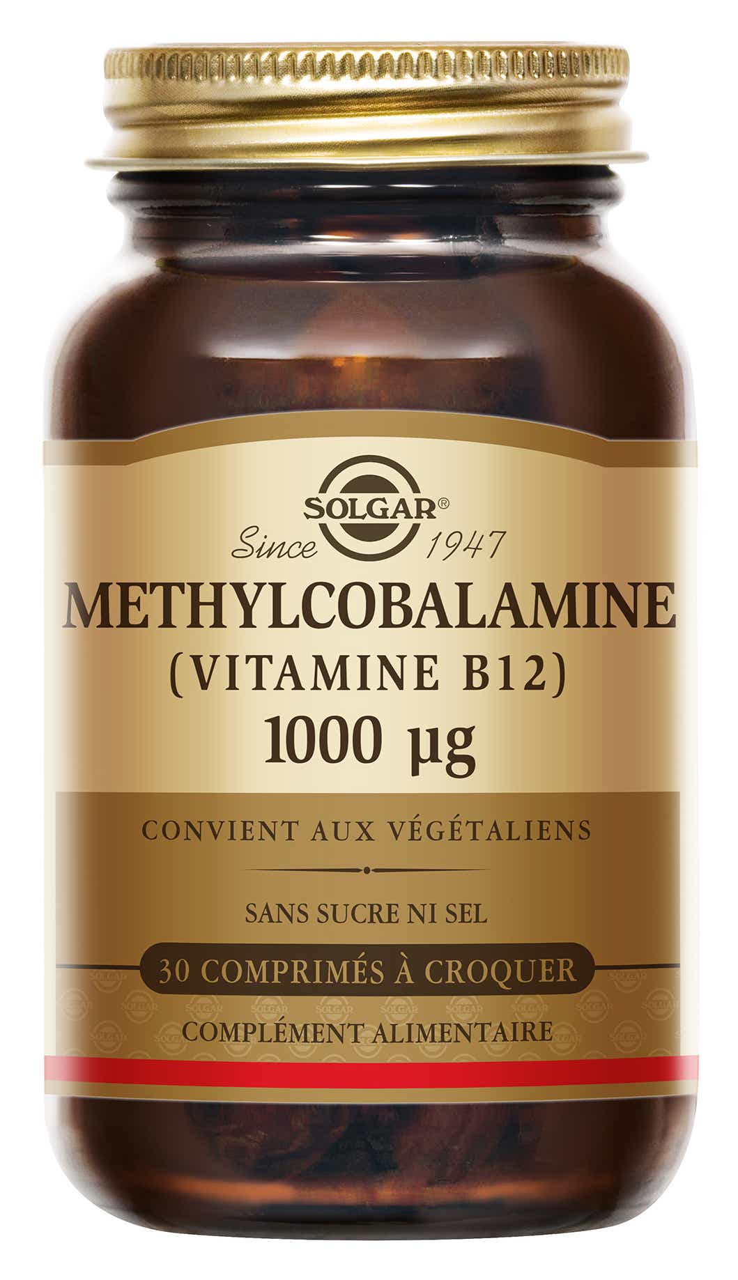 SOLGAR METHYLCOBALAMINE VITAMIN B12 1000 G 30 CHEWABLE TABLETS