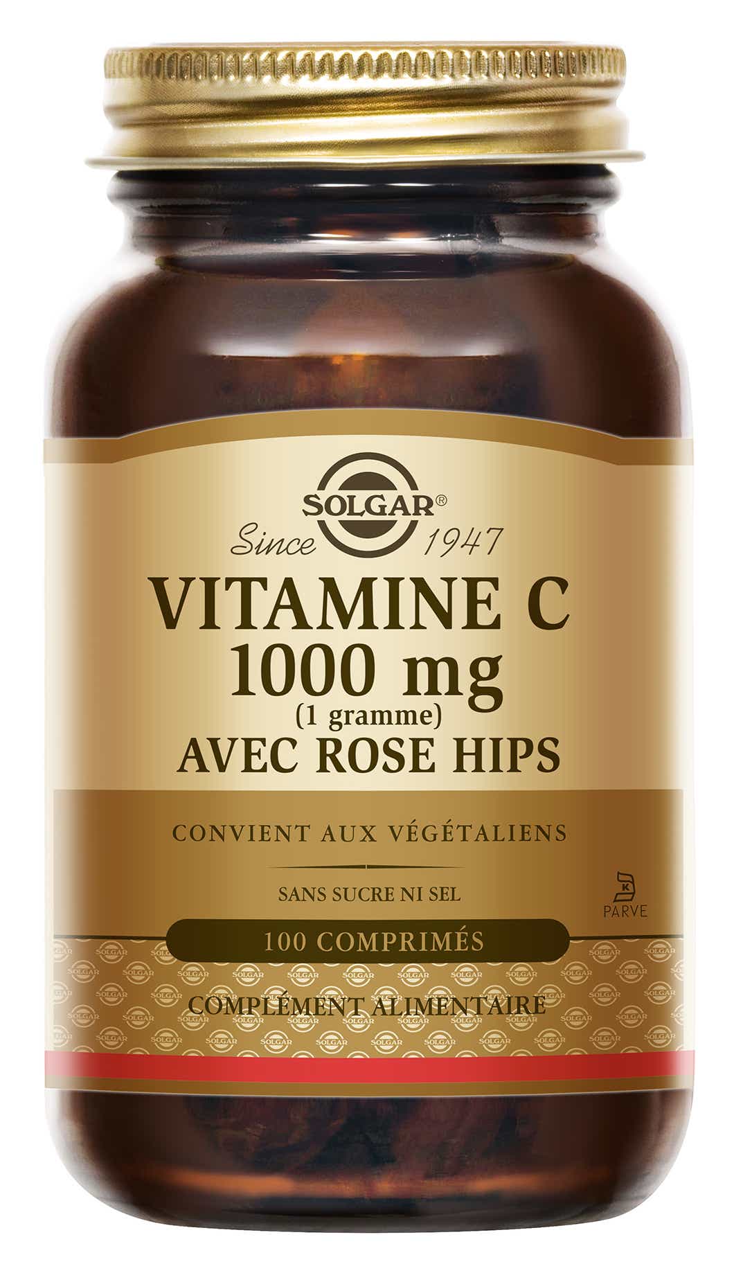 SOLGAR VITAMIN C 1000 WITH ROSE HIPS 100 TABLETS