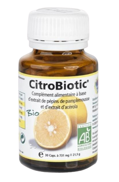 SOURCE CLAIRE CITROBIOTIC ORGANIC GRAPEFRUIT SEED EXTRACT AND ACEROLA 30 CAPSULES