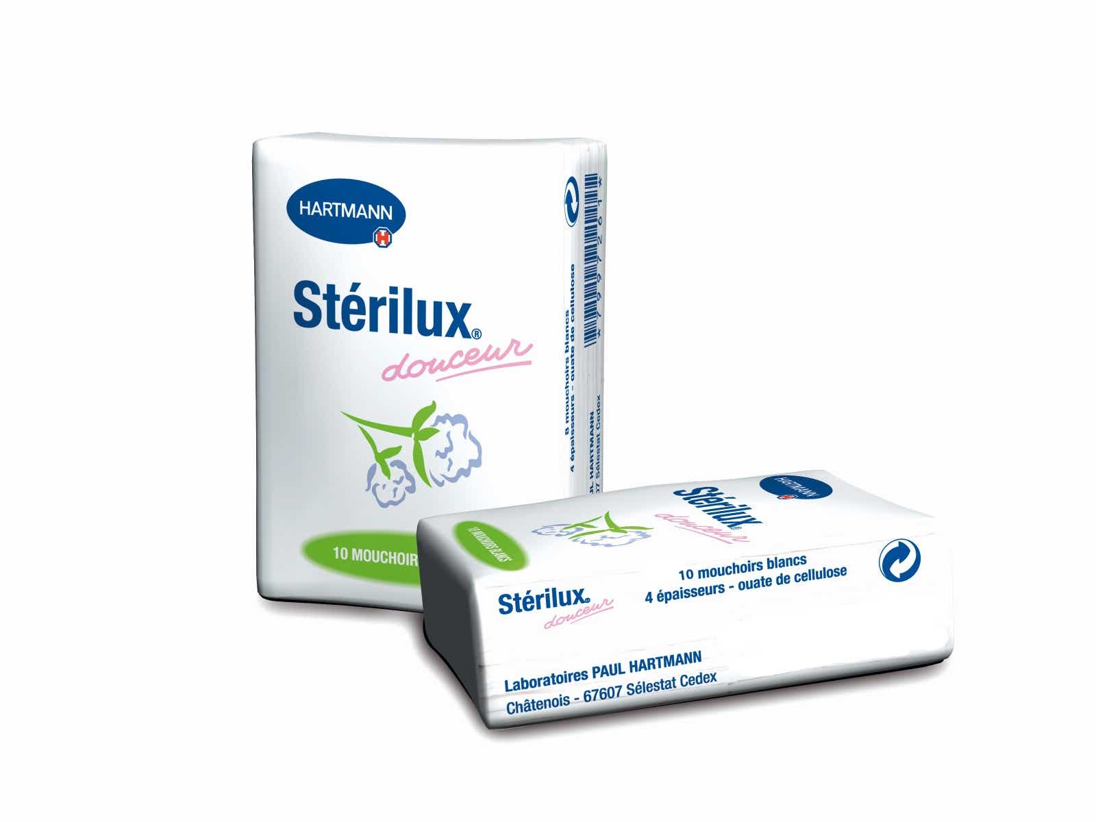 STERILUX DOUCEUR WHITE POCKET TISSUES 10 PACKS OF POCKET SIZE TISSUES