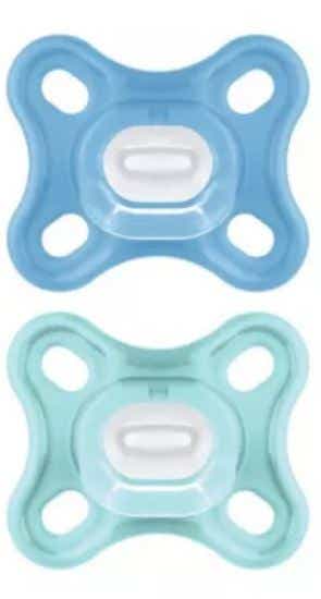 ORTHODONTIC COMFORT SILICONE PACIFIERS SET OF 2 PACIFIERS RANDOM COLORS