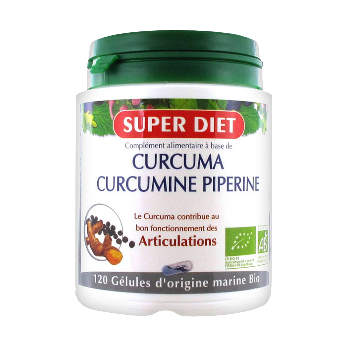 SUPER DIET ORGANIC TURMERIC PIPERINE 120 CAPSULES