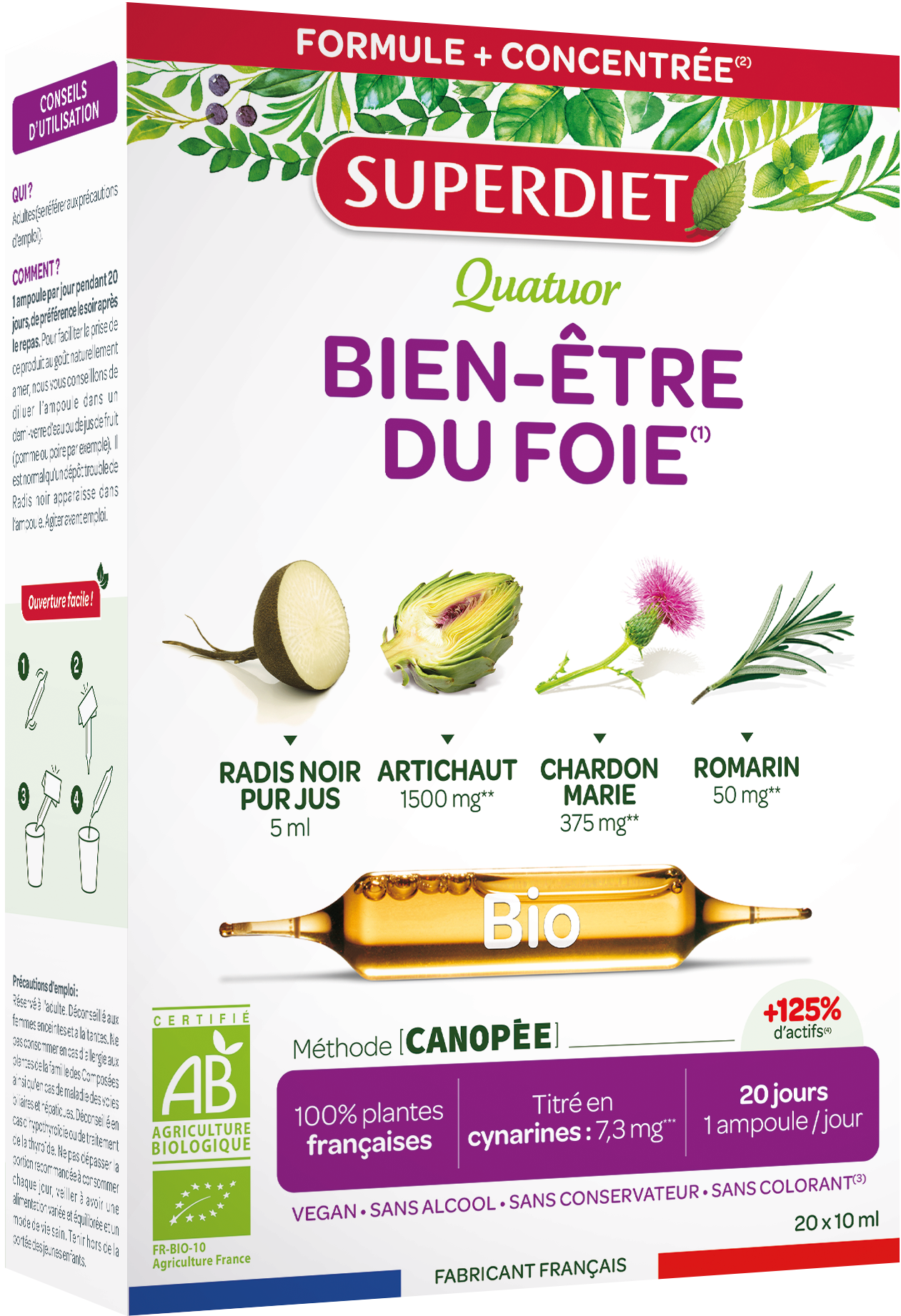 SUPER DIET QUATUOR ORGANIC DIGESTION 20 AMPOULES OF 15 ML