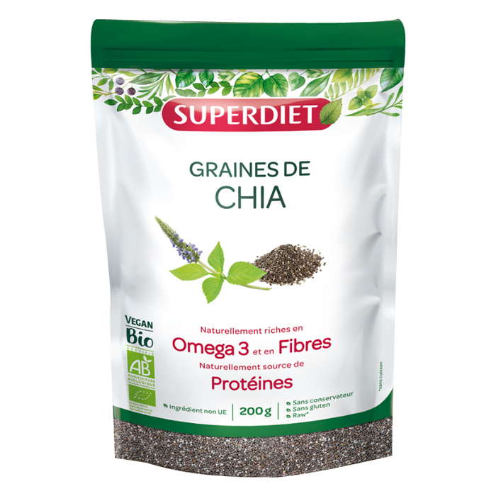 SUPERDIET ORGANIC CHIA SEEDS 200G