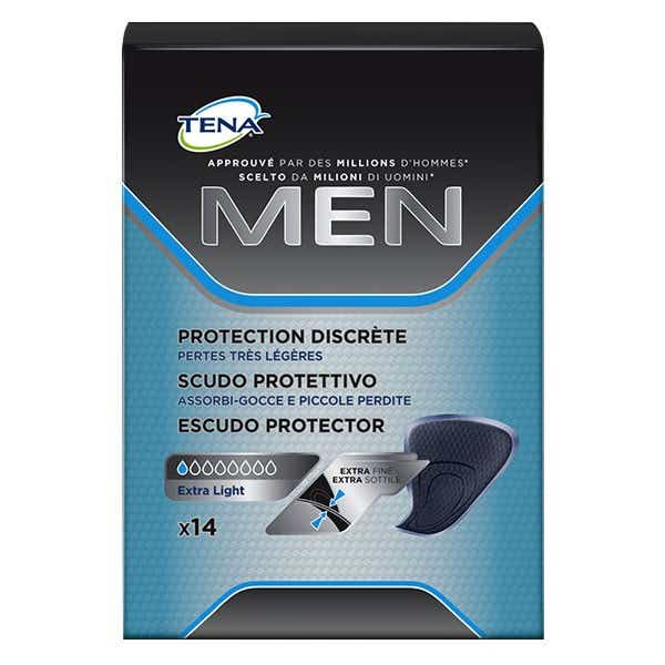 TENA MEN EXTRA LIGHT DISCREET URINARY PROTECTION 14 UNITS