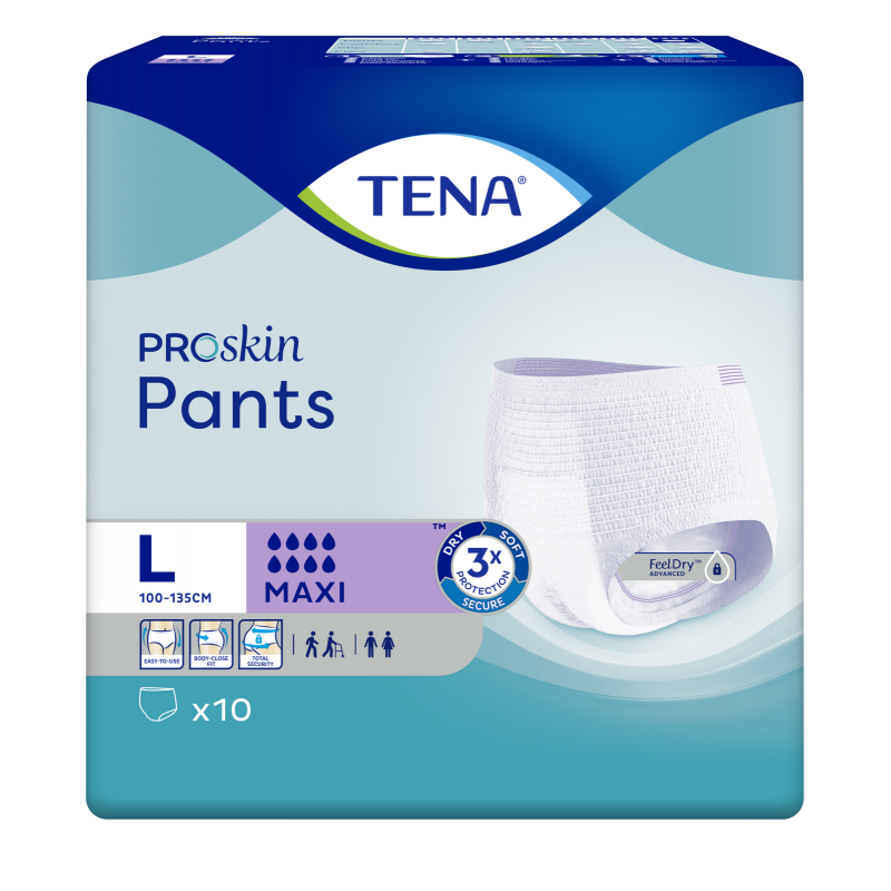 TENA PROSKIN PANTS ABSORBENT PROTECTION MAXI SIZE L 10 UNITS
