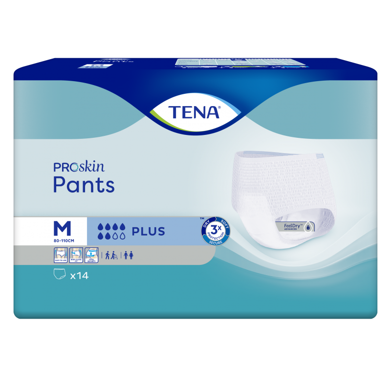 TENA PROSKIN PANTS ABSORBENT PROTECTION PLUS SIZE M 14 UNITS