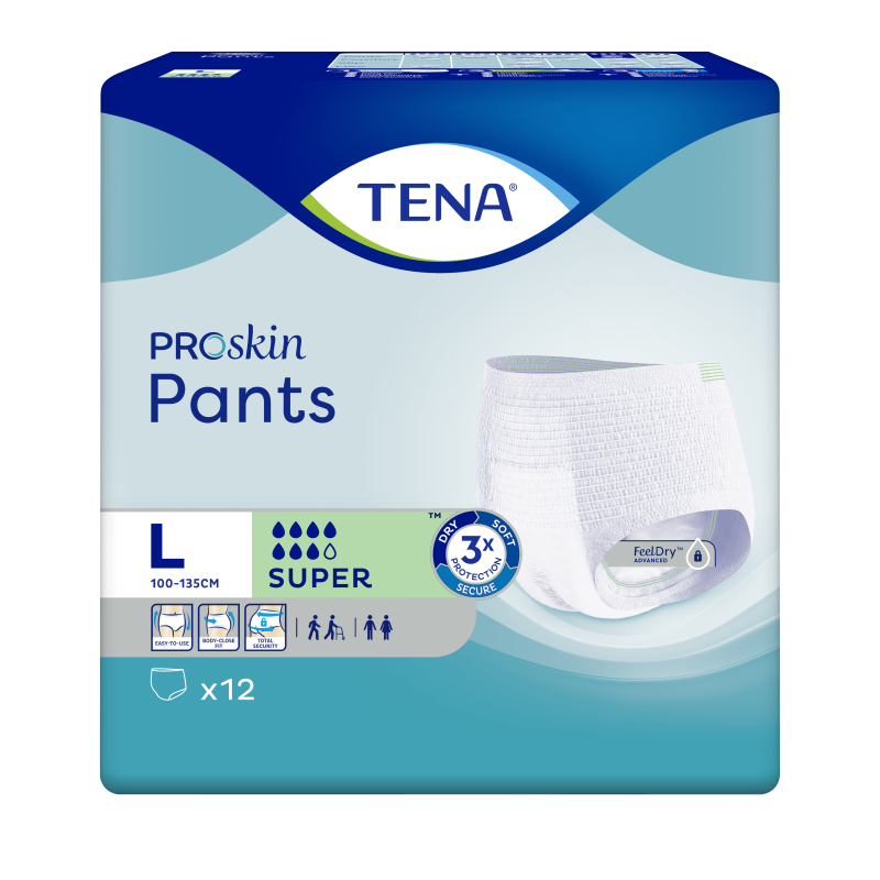 TENA PROSKIN PANTS ABSORBENT PROTECTION SUPER SIZE L 12 UNITS