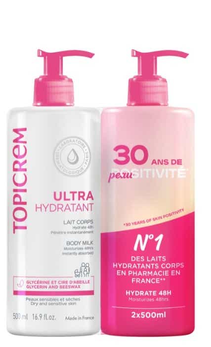 TOPICREM ULTRA MOISTURIZING BODY MILK 2X500ML