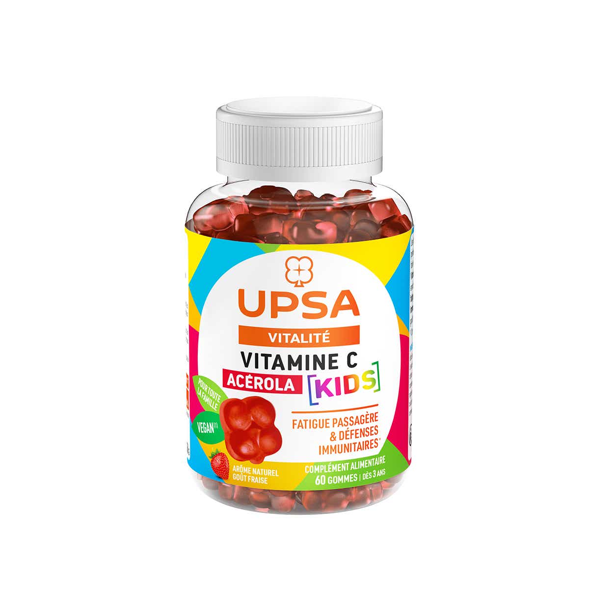 UPSA VITALITE ACEROLA VITAMINS C KIDS 60 GUMS