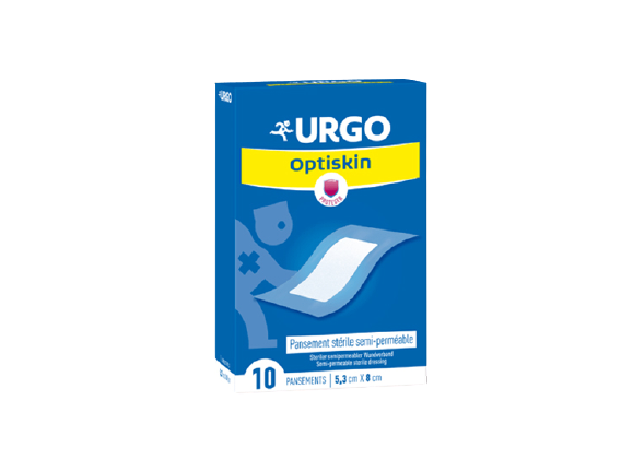 URGO OPTISKIN STERILE SEMI PERMEABLE DRESSING 10 UNITS 5 3 X 8 CM