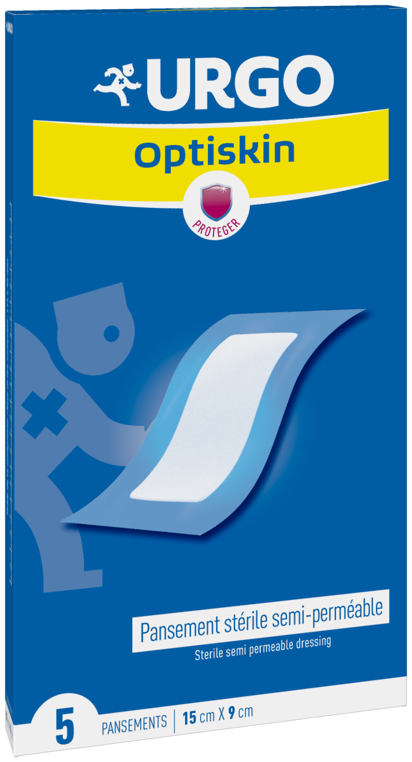 URGO OPTISKIN STERILE SEMI-PERMEABLE DRESSING 5 UNITS 15 X 9 CM