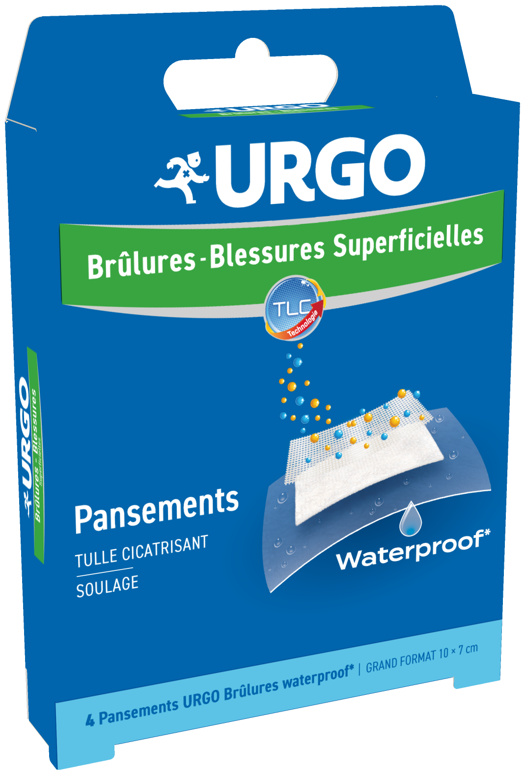 URGO DRESSINGS BURNS SUPERFICIAL WOUNDS WATERPROOF 4 UNITS