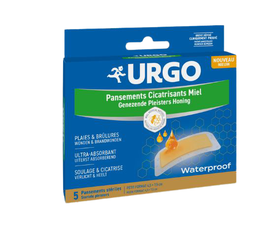 URGO WATERPROOF HONEY HEALING DRESSINGS 5 UNITS