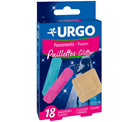 URGO GLITTER DRESSINGS 18 DRESSINGS