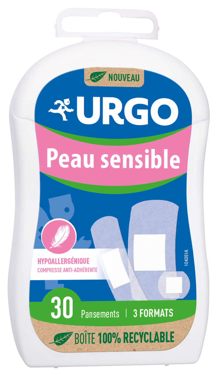 URGO SENSITIVE SKIN 3 SIZES 30 DRESSINGS