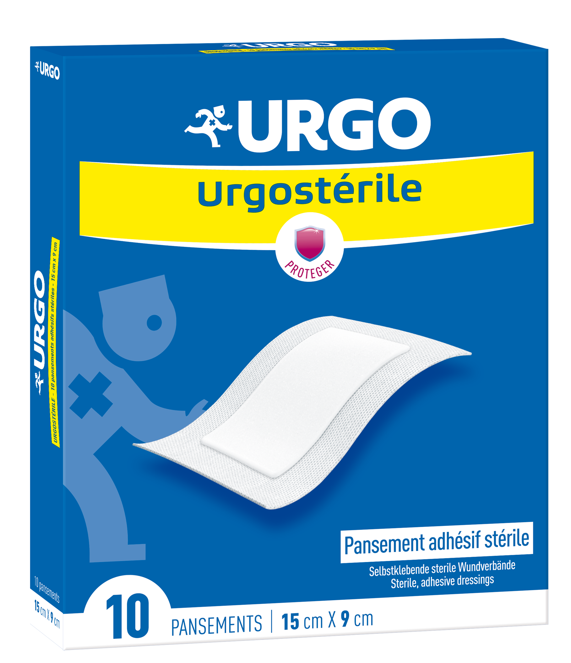 URGO URGOSTERILE STERILE ADHESIVE DRESSING 15X9CM 10 DRESSINGS