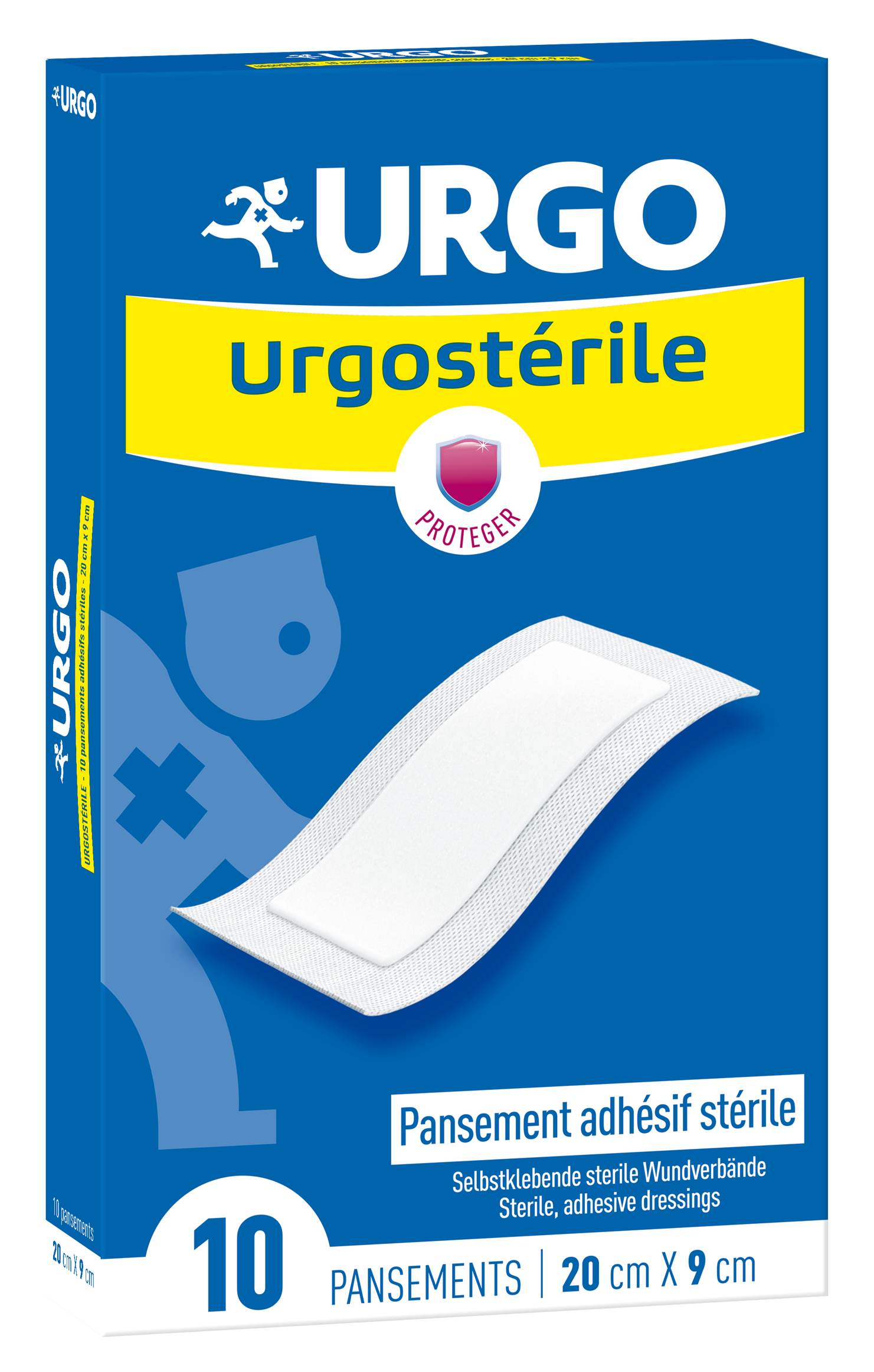 URGO URGOSTERILE STERILE ADHESIVE DRESSING 20X9CM 10 DRESSINGS