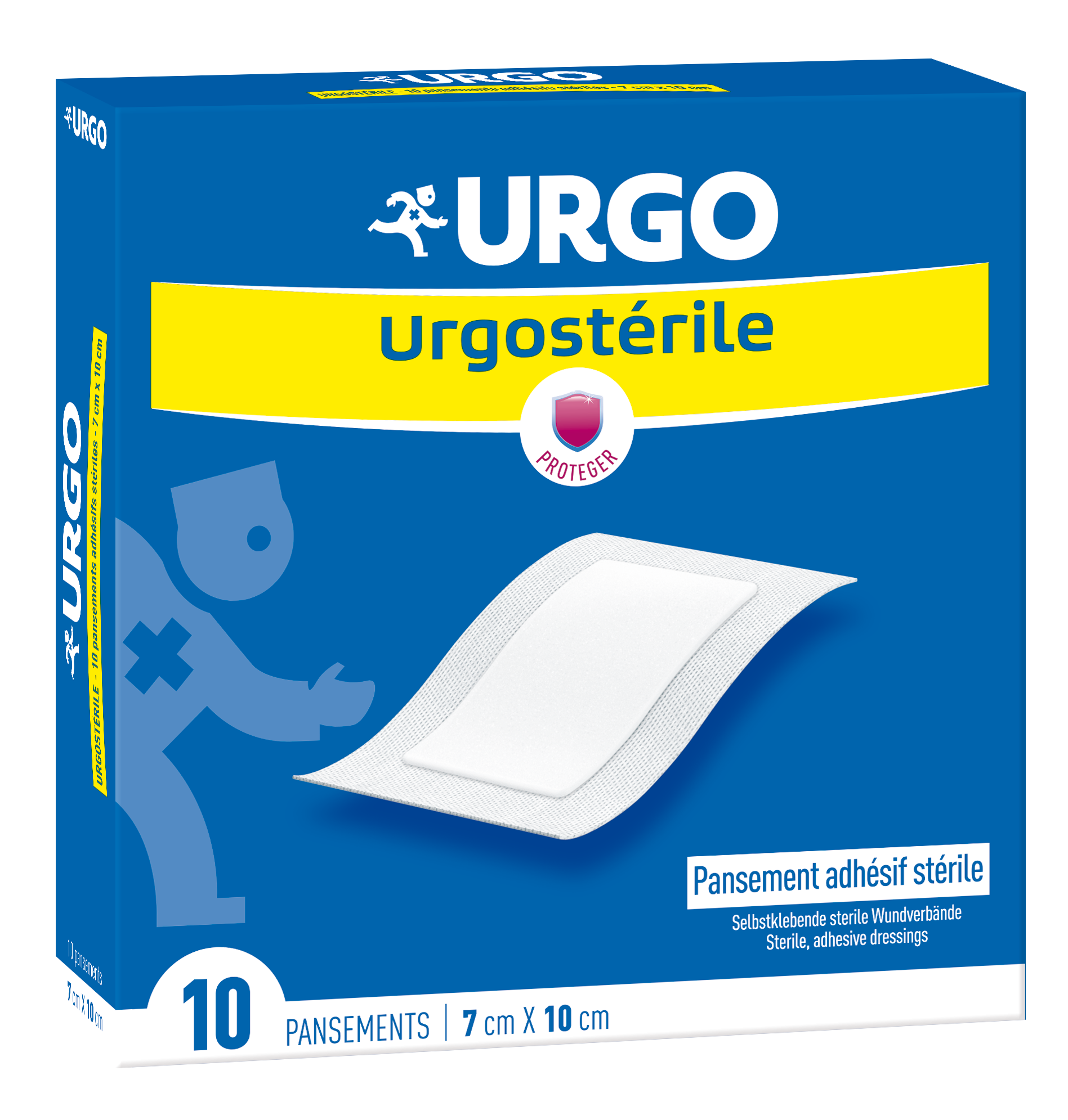 URGOSTERILE STERILE ADHESIVE DRESSING 10X7CM 10 UNITS