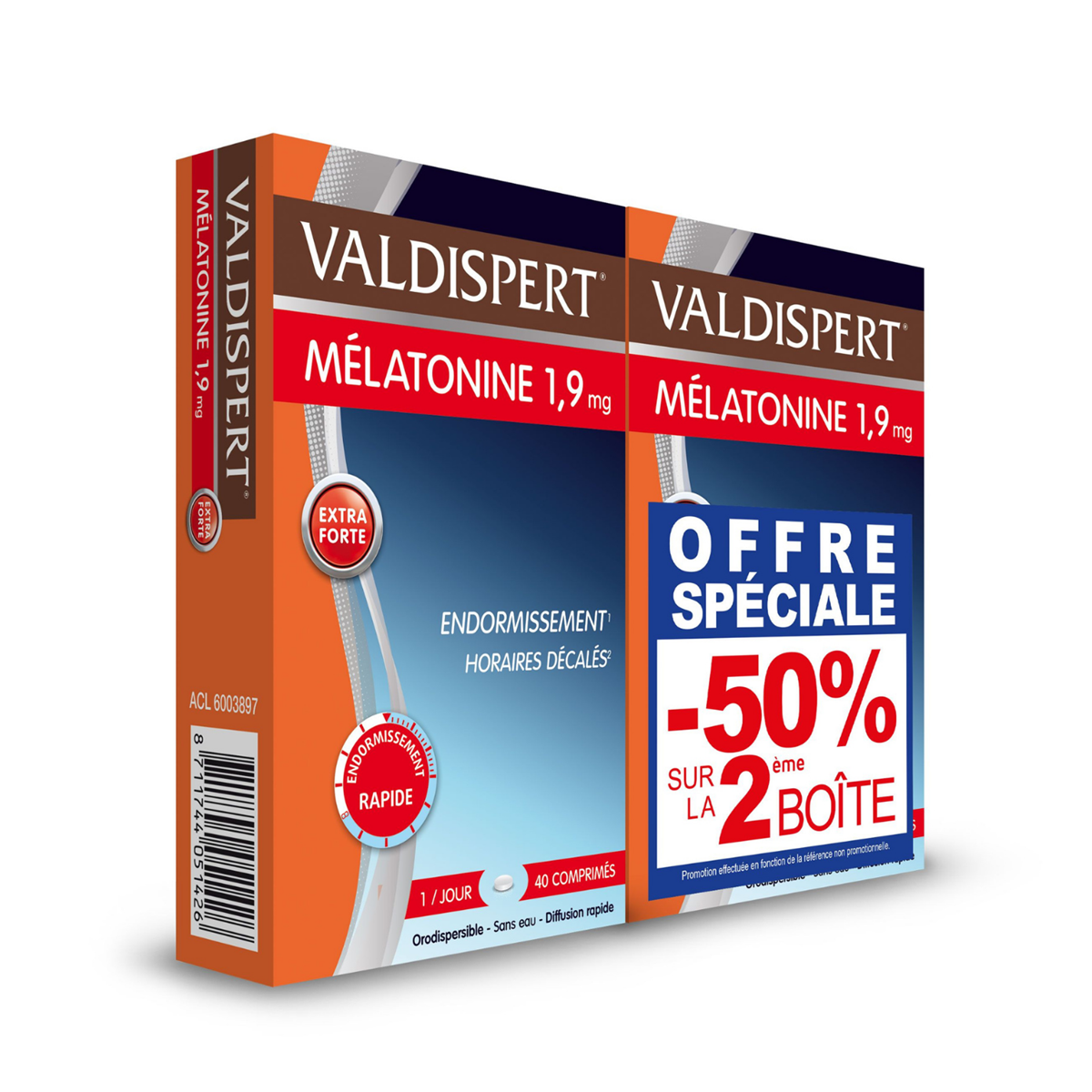 VALDISPERT MELATONIN 1 9MG 2X40 ORODISPERSIBLE TABLETS
