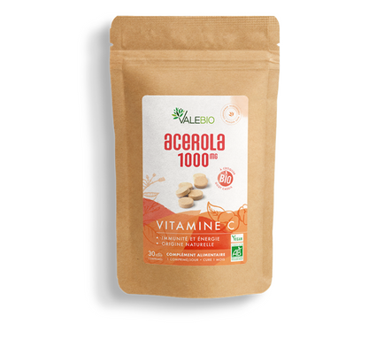 VALEBIO ACEROLA 1000 ORGANIC 30 CHEWABLE TABLETS