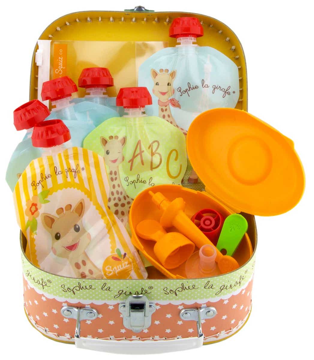 SOPHIE LA GIRAFE REUSABLE GOURDS GIFT SUITCASE