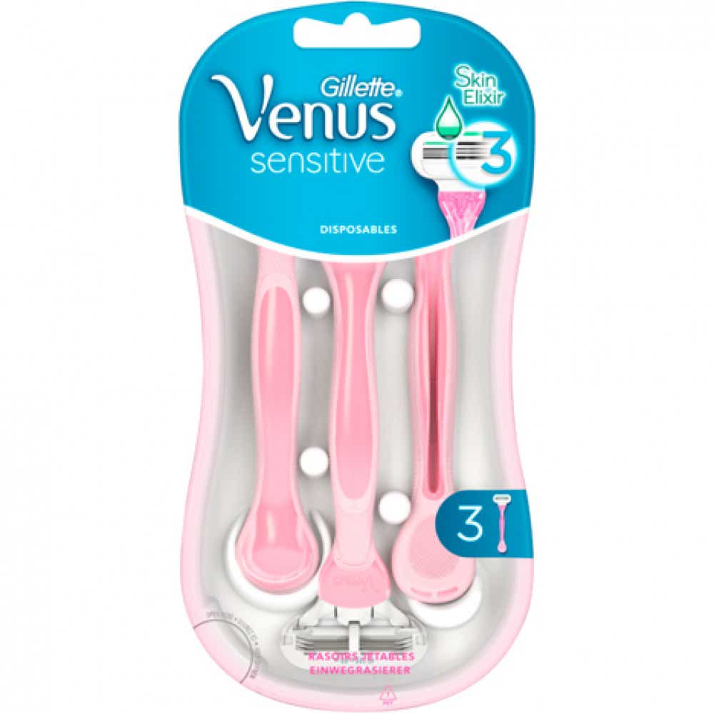 VENUS SENSITIVE WOMEN'S DISPOSABLE RAZOR FOR SENSITIVE SKIN 3 UNITS
