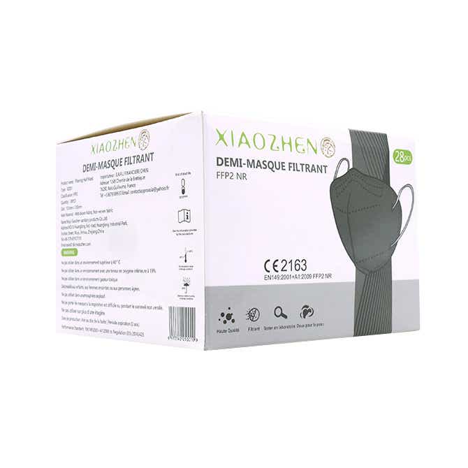 XIAOZHEN HALF FILTERING MASK FFP2 NR BLACK 28 PIECES