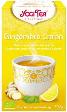 YOGI TEA GINGER LEMON AYURVEDIC HERBAL INFUSION 17 BAGS
