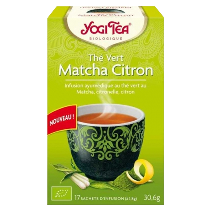 YOGI TEA ORGANIC MATCHA LEMON GREEN TEA 17 BAGS