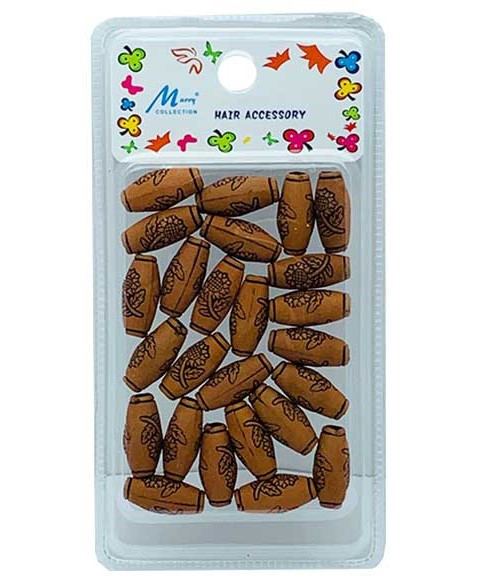 HAIR ACCESSORY WOODEN BEADS MC22 