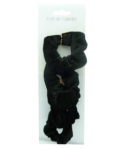 HAIR ACCESSORY PONYTAIL VELVET SCRUNCHIE RS25BK 