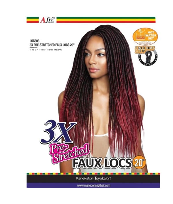 AFRI NAPTURAL 3X SYNTHETIC PRE STRETCHED FAUX LOCS 