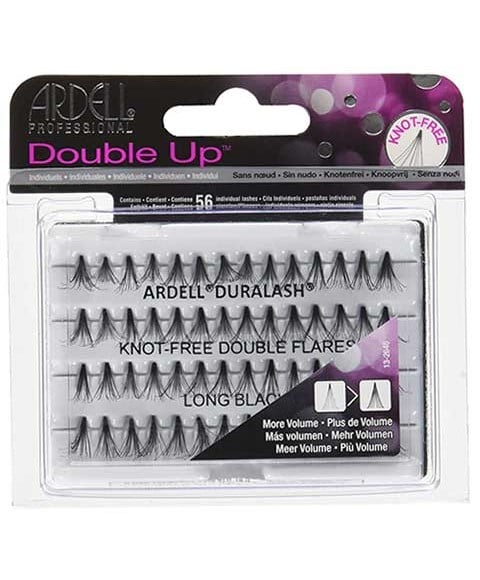 ARDELL DOUBLE UP KNOT FREE DOUBLE FLARES LASHES LONG BLACK