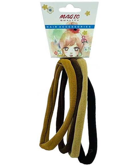 MAGIC QUALITY ELASTIC HAIR BANDS LT15AST BROWN 