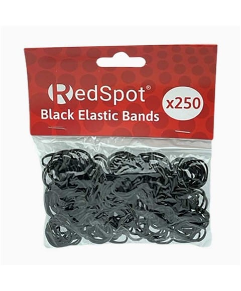RED SPOT BLACK ELASTIC BANDS 