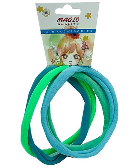 MAGIC QUALITY HAIR ELASTIC BANDS GREEN LT15GRE 