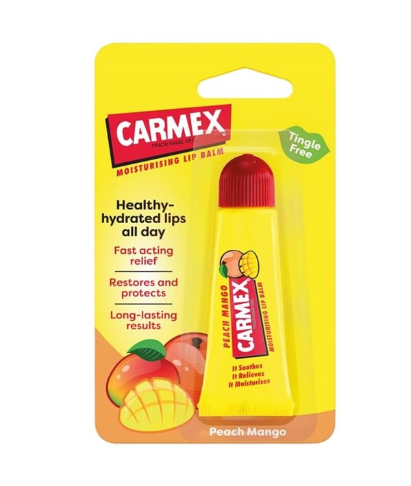 CARMEX MOISTURISING LIP BALM TUBE PEACH AND MANGO BURST 