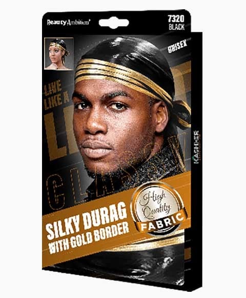 BEAUTY AMBITION CLASSY SILKY DURAG WITH GOLDEN BORDER 7320