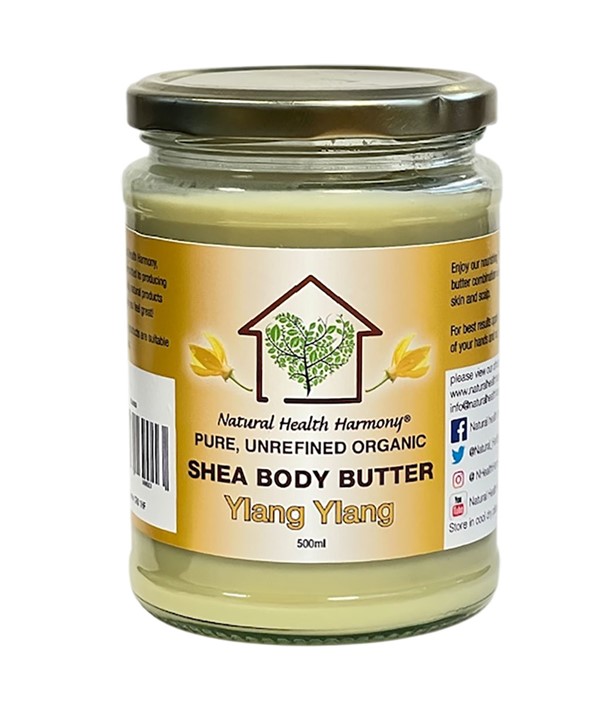 PURE UNREFINED ORGANIC SHEA BODY BUTTER WITH YLANG YLANG 