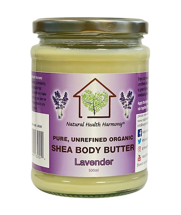 PURE UNREFINED ORGANIC SHEA BODY BUTTER WITH LAVENDER 