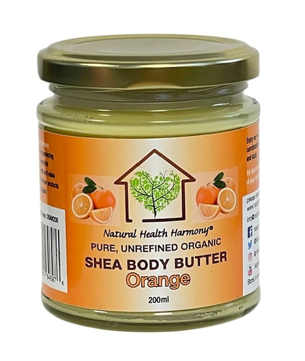 PURE UNREFINED ORGANIC SHEA BODY BUTTER WITH ORANGE 