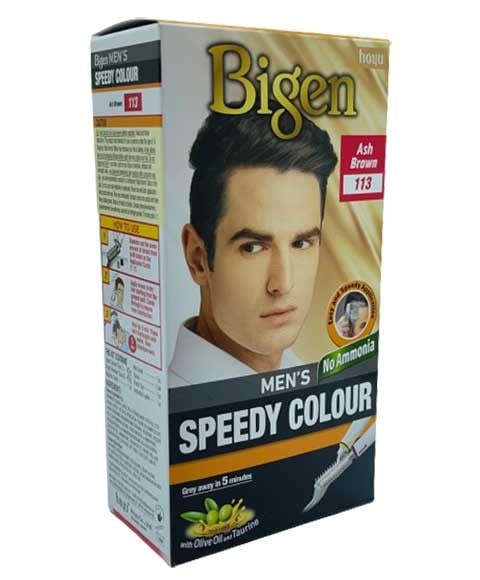 BIGEN HAIR MENS SPEEDY COLOUR ASH BROWN 113 